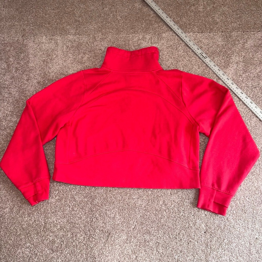 Target Brand Women's Bright Red Long Sleeve Quarter-Zip Pullover Sweatshirt - M - Picture 8 of 11